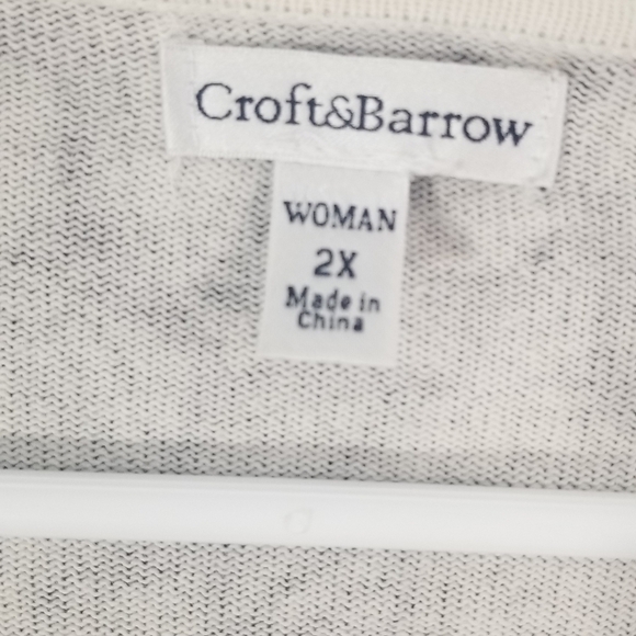 Croft & Barrow Black & White Floral Button Down Cardigan. Size 2 XL. - Picture 4 of 9